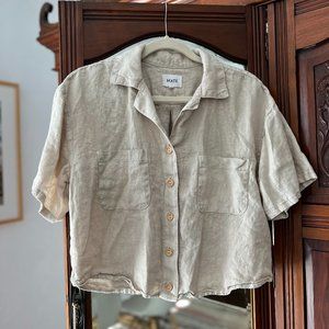 **SOLD** MATE the Label Linen Lounge Shirt Cropped size XS